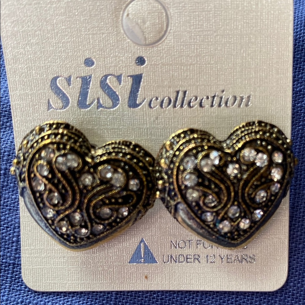 Rhinestone Heart Shaped Earrings